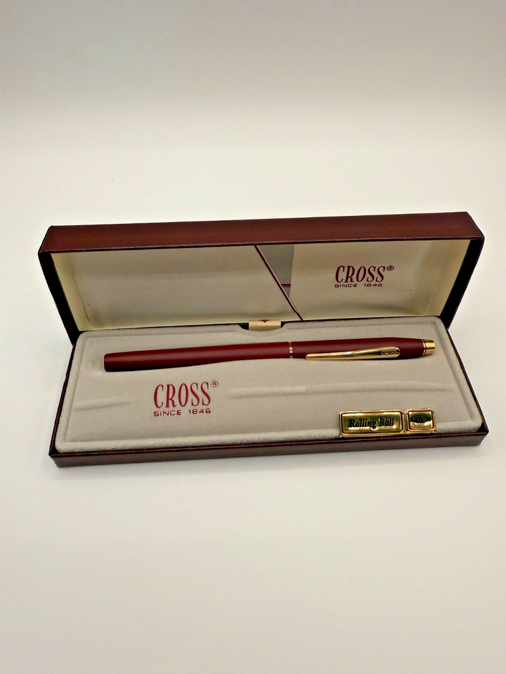 Vintage Cross 2205 Burgundy Selectip Rolling Ball Pen NOS Box Papers USA